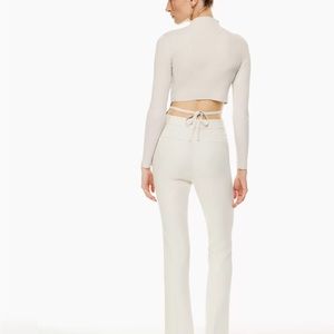 Grey Aritzia Babaton Sculpt Knit Tie-back Long Sleeve